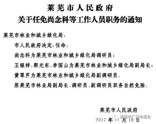 萊蕪市物價(jià)局人事任命動(dòng)態(tài)更新