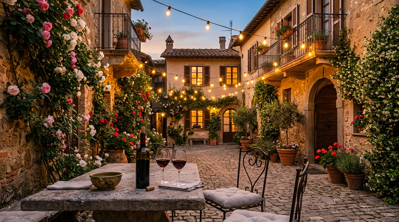 Romantikus hétvégi szállás, bor és esti fények